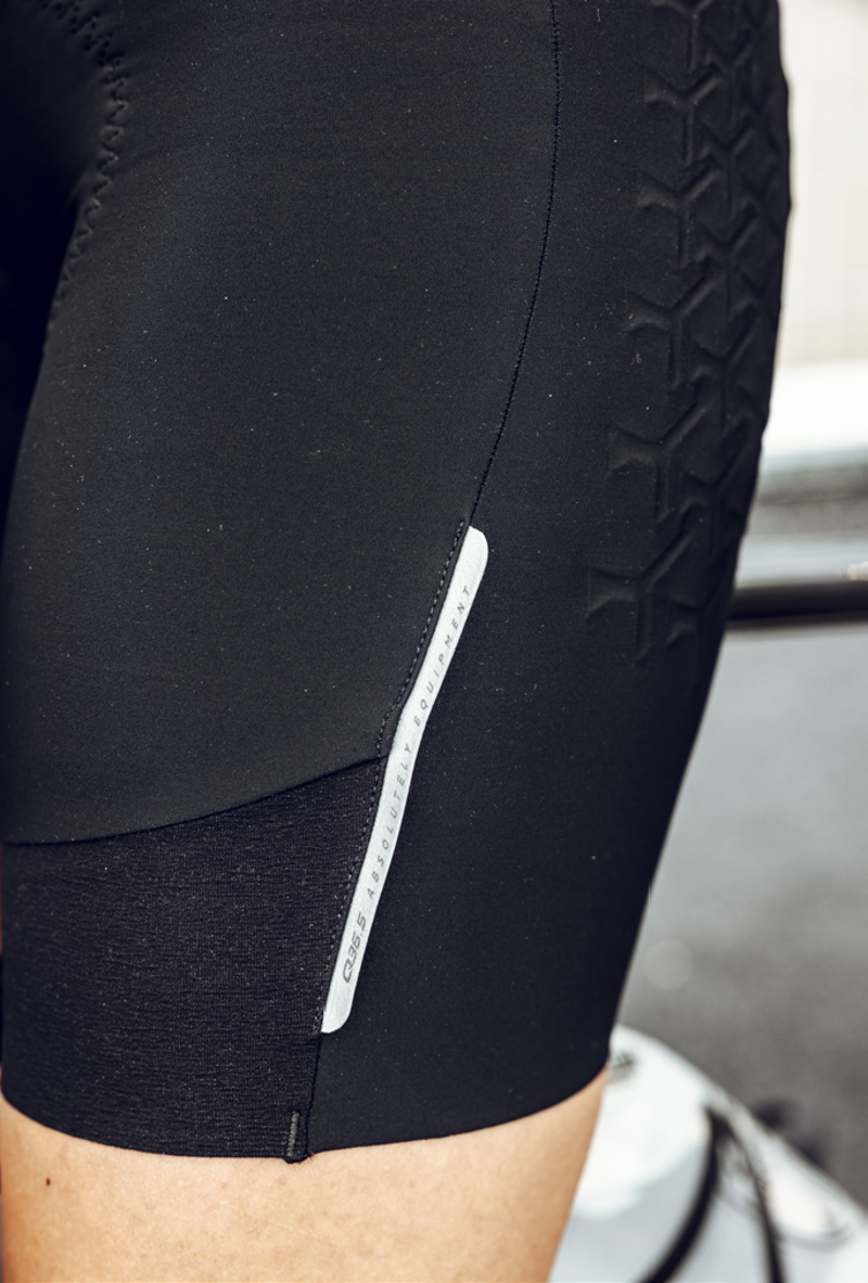 Q36.5 Womens Salopette GRID SKIN Bib Shorts : BLACK-4